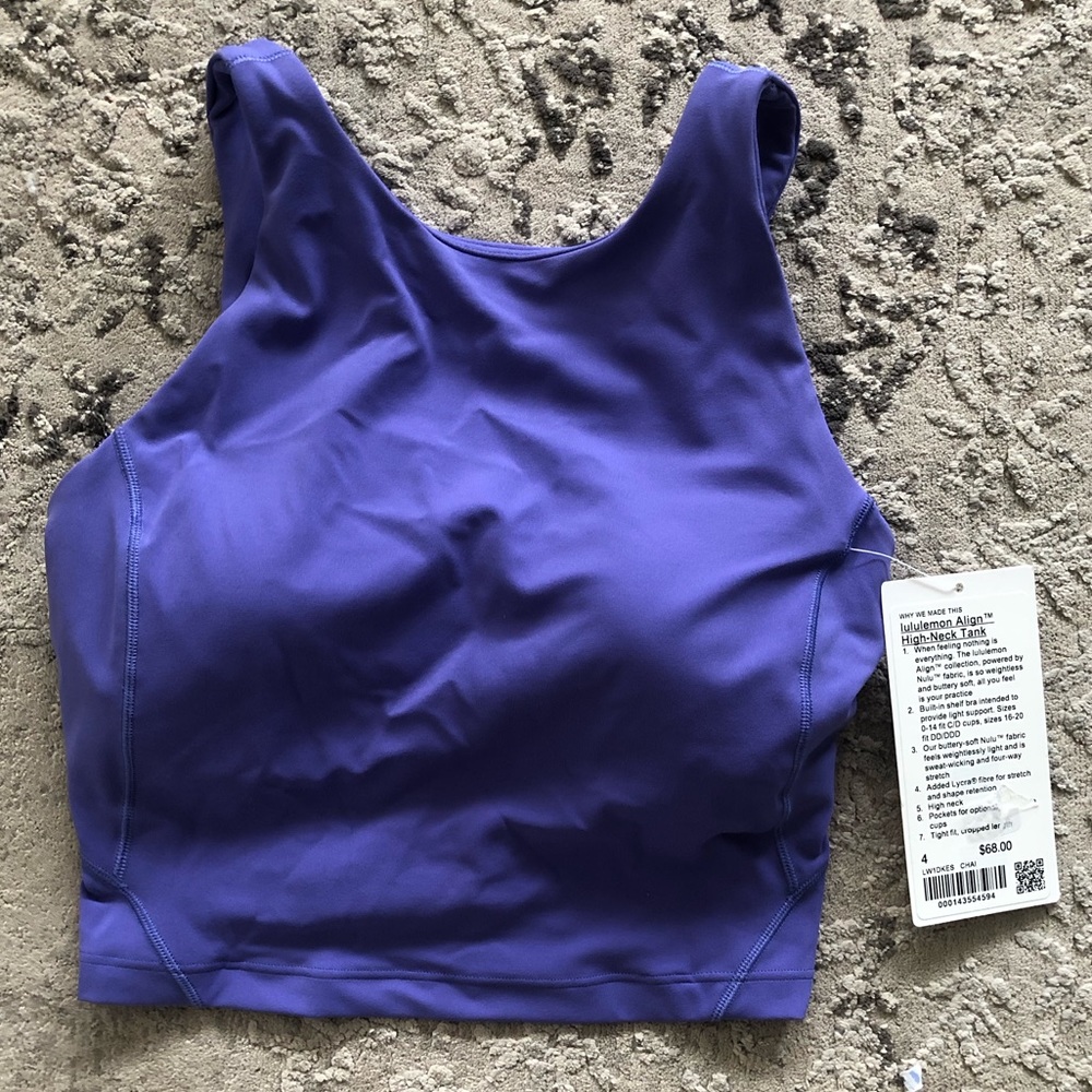 Align High Neck Tank (sz 4) Lululemon color Charged Indigo.